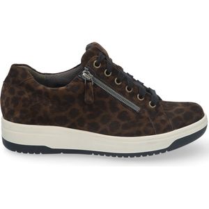 Durea - 6291 - Sneaker - Olijf - Leer - Veter-Rits Combinatie