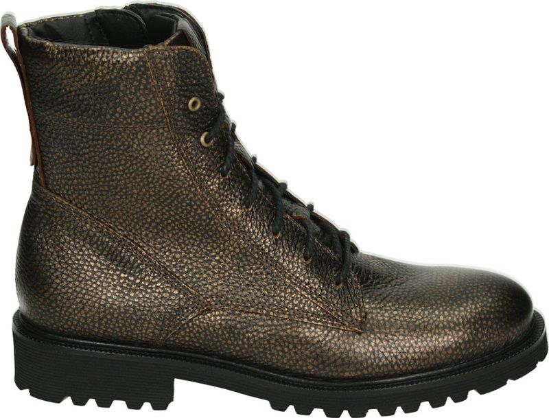 Durea - 9722 - Veterboots - Zwart - Leer