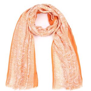 Bijoutheek Sjaal (Fashion) Bloemen (180 x 90cm) Oranje