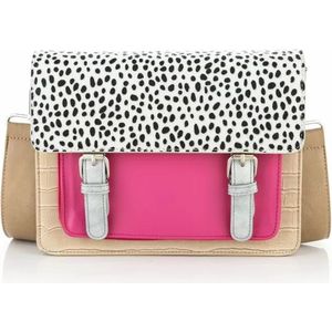 Bijoutheek Tas Crossover Cheetah Beige Fuchsia