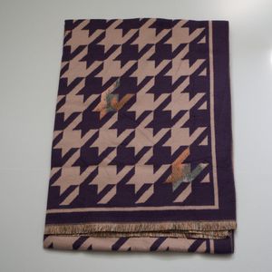 Bijoutheek Sjaal (Fashion) Pied-de-poule patroon (190 x 70cm) Paars