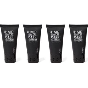 Hair - Haar - Shampoo - Dark Cypress - Smooting and Vegan Friendly - Set van 4 Flacons van 35 ml - Handig voor op reis