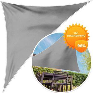 MuchoWow® - Schaduwdoek - Grijs - Effen print - 96% UV-bestendig - Hoogwaardig polyester - Zonnedoek - Weerbestendig - Tuin - Tarp - 300x300 cm