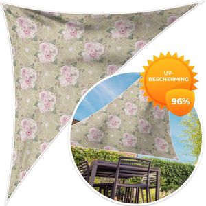 MuchoWow® - Schaduwdoek - Roos - Patronen - Bloemen - 96% UV-bestendig - Hoogwaardig polyester - Zonnedoek - Weerbestendig - Tuin - Tarp - 300x300 cm