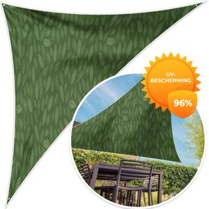MuchoWow® - Schaduwdoek - Patroon - Bladeren - Groen - 96% UV-bestendig - Hoogwaardig polyester - Zonnedoek - Weerbestendig - Tuin - Tarp - 300x300 cm