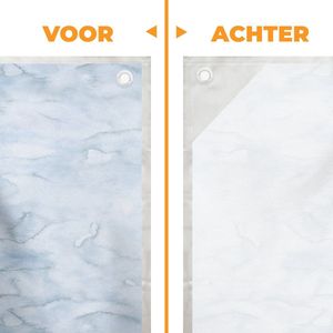 MuchoWow® - Schaduwdoek - Patronen - Waterverf - Grijs - Marmer - 96% UV-bestendig - Hoogwaardig polyester - Zonnedoek - Weerbestendig - Tuin - Tarp - 300x300 cm