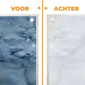 MuchoWow® - Schaduwdoek - Waterverf - Patroon - Blauw - 96% UV-bestendig - Hoogwaardig polyester - Zonnedoek - Weerbestendig - Tuin - Tarp - 300x300 cm