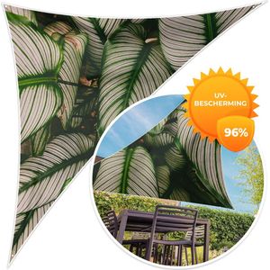 MuchoWow® - Schaduwdoek - Bladeren - Planten - Wit - 96% UV-bestendig - Hoogwaardig polyester - Zonnedoek - Weerbestendig - Tuin - Tarp - 300x300 cm