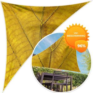 MuchoWow® - Schaduwdoek - Bladeren - Planten - Geel - 96% UV-bestendig - Hoogwaardig polyester - Zonnedoek - Weerbestendig - Tuin - Tarp - 300x300 cm