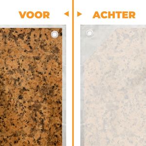 MuchoWow® - Schaduwdoek - Oranje - Zwart - Keien - Graniet - 96% UV-bestendig - Hoogwaardig polyester - Zonnedoek - Weerbestendig - Tuin - Tarp - 300x300 cm