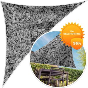 MuchoWow® - Schaduwdoek - Kristal - Zwart - Grijs - Graniet - 96% UV-bestendig - Hoogwaardig polyester - Zonnedoek - Weerbestendig - Tuin - Tarp - 300x300 cm