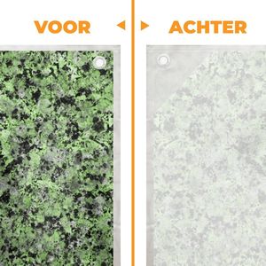 MuchoWow® - Schaduwdoek - Steen - Groen - Graniet - Zwart - 96% UV-bestendig - Hoogwaardig polyester - Zonnedoek - Weerbestendig - Tuin - Tarp - 300x300 cm