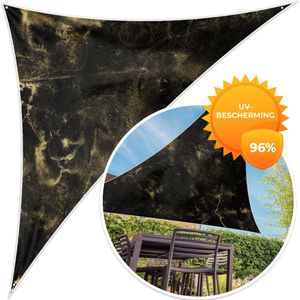 MuchoWow® - Schaduwdoek - Goud - Zwart - Luxe - Structuur - 96% UV-bestendig - Hoogwaardig polyester - Zonnedoek - Weerbestendig - Tuin - Tarp - 300x300 cm