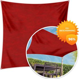 MuchoWow® - Schaduwdoek - Patronen - Olieverf - Rood - 96% UV-bestendig - Hoogwaardig polyester - Zonnedoek - Weerbestendig - Tuin - Tarp - 300x300 cm