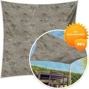 MuchoWow® - Schaduwdoek - Graniet - Steen - Patroon - 96% UV-bestendig - Hoogwaardig polyester - Zonnedoek - Weerbestendig - Tuin - Tarp - 300x300 cm
