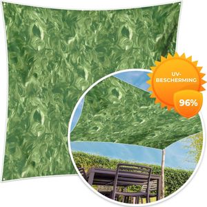 MuchoWow® - Schaduwdoek - Verf - Marmer - Groen - Design - 96% UV-bestendig - Hoogwaardig polyester - Zonnedoek - Weerbestendig - Tuin - Tarp - 300x300 cm