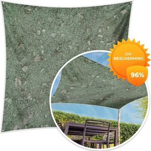 MuchoWow® - Schaduwdoek - Kiezelstenen - Groen - Steen - 96% UV-bestendig - Hoogwaardig polyester - Zonnedoek - Weerbestendig - Tuin - Tarp - 300x300 cm