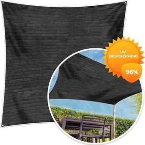 MuchoWow® - Schaduwdoek - Stenen - Zwart - Muren - 96% UV-bestendig - Hoogwaardig polyester - Zonnedoek - Weerbestendig - Tuin - Tarp - 300x300 cm