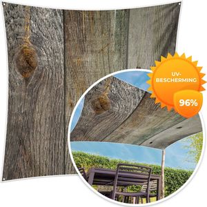 MuchoWow® - Schaduwdoek - Hout - Plank - Design - 96% UV-bestendig - Hoogwaardig polyester - Zonnedoek - Weerbestendig - Tuin - Tarp - 300x300 cm