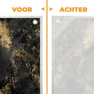 MuchoWow® - Schaduwdoek - Vintage - Gold - Zwart - 96% UV-bestendig - Hoogwaardig polyester - Zonnedoek - Weerbestendig - Tuin - Tarp - 300x300 cm