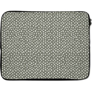 Laptophoes - Stippen - Groen - Patronen - Laptop sleeve - Laptop hoes - Laptop - 17 Inch - Back to school spullen - Schoolspullen jongens en meisjes middelbare school - Macbook air hoes - Chromebook sleeve