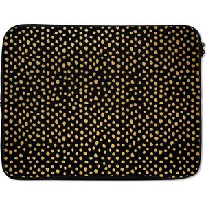 Laptophoes - Stippen - Goud - Patronen - Laptop hoes - Laptop sleeve - Laptop - 17 Inch - Back to school spullen - Schoolspullen jongens en meisjes middelbare school - Macbook air hoes - Chromebook sleeve