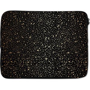 Laptophoes - Stippen - Goud - Patronen - Luxe - Laptop sleeve - Laptop hoes - Laptop - 17 Inch - Back to school spullen - Schoolspullen jongens en meisjes middelbare school - Macbook air hoes - Chromebook sleeve