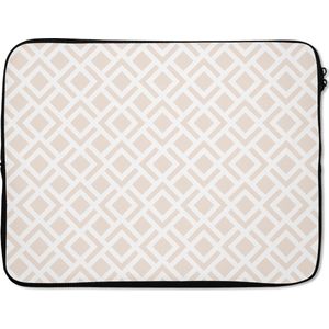 Laptophoes - Laptop sleeve - Abstract - Patronen - Beige - 17 Inch - Laptop cover - Laptop