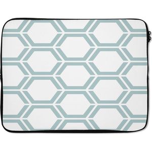 Laptophoes - Laptoptas - Patronen - Hexagon - Design - Groen - 15 6 Inch - Sleeve laptop - Laptop