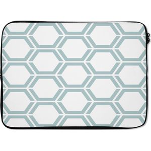 Laptophoes - Laptoptas - Patronen - Hexagon - Design - Groen - 13 Inch - Sleeve laptop - Laptop
