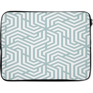 Laptophoes - Laptoptas - Laptop - Patronen - Groen - Abstract - Driehoek - 17 Inch - Laptop cover