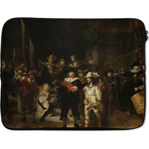 Laptophoes - Nachtwacht - Rembrandt - Kunstwerk - Oude meesters - Laptop cover - Laptop sleeve - Laptop - 15 6 Inch - Back to school spullen - Schoolspullen jongens en meisjes middelbare school - Macbook air hoes - Chromebook sleeve