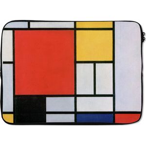 Laptophoes - Kunst - Mondriaan - Schilderij - Oude meesters - Laptop case - Laptop sleeve - Laptop - 13 Inch - Laptophoes print - Back to school spullen - Schoolspullen jongens en meisjes middelbare school - Macbook air hoes - Chromebook sleeve