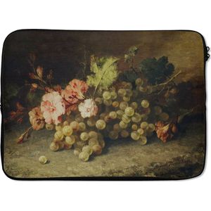 Laptophoes - Stilleven - Bloemen - Fruit - Vintage - Schilderij - Laptop sleeve - Laptop case - Laptop - 14 Inch - Laptophoes print - Back to school spullen - Schoolspullen jongens en meisjes middelbare school - Macbook air hoes - Chromebook sleeve