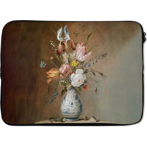Laptophoes - Kunst - Schilderij - Bloemen - Vaas - Oude meesters - Laptop cover - Laptop hoes - Laptop - 13 Inch - Back to school spullen - Schoolspullen jongens en meisjes middelbare school - Macbook air hoes - Chromebook sleeve