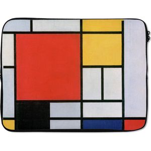 Laptophoes - Kunst - Mondriaan - Schilderij - Oude meesters - Laptop case - Laptop sleeve - Laptop - 17 Inch - Laptophoes print - Back to school spullen - Schoolspullen jongens en meisjes middelbare school - Macbook air hoes - Chromebook sleeve