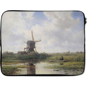 Laptophoes - Molen - Schilderij - Nederland - Oude meesters - Laptop sleeve - Laptop cover - Laptop - 15 6 Inch - Laptophoes print - Back to school spullen - Schoolspullen jongens en meisjes middelbare school - Macbook air hoes - Chromebook sleeve