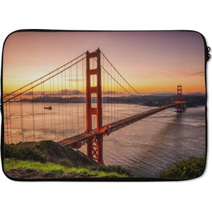 Laptophoes - Golden Gate Bridge - San Francisco - Water - Brug - Rood - Amerika - Laptop sleeve - Laptop cover - 14 Inch