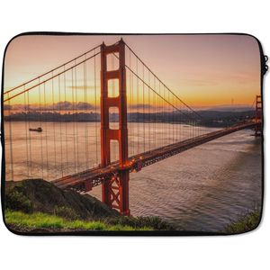 Laptophoes - Golden Gate Bridge - San Francisco - Water - Brug - Rood - Amerika - Laptop sleeve - Laptop cover - 17 Inch