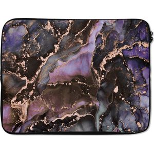 Laptophoes - Roze - Paars - Laptop sleeve - Goud - Laptop sleeve - Luxe - Marmer print print - Laptop - 17 Inch - Back to school spullen - Schoolspullen jongens en meisjes middelbare school - Macbook air hoes - Chromebook sleeve