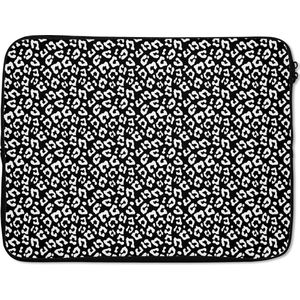 Laptophoes - Dieren - Abstract - Dierenprint - Zwart - Wit - Luipaard - Laptop case - Laptop - Laptop cover - 17 Inch
