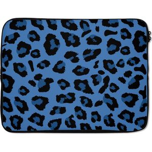 Laptophoes - Panterprint - Dieren - Blauw - Laptop sleeve - Laptop hoes - Laptop - 15 6 Inch