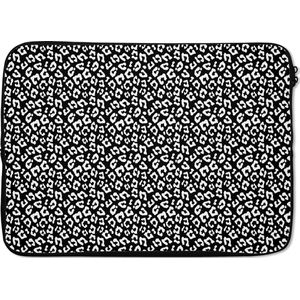 Laptophoes - Dieren - Abstract - Dierenprint - Zwart - Wit - Luipaard - Laptop case - Laptop - Laptop cover - 14 Inch