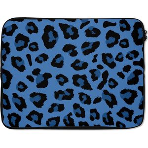 Laptophoes - Panterprint - Dieren - Blauw - Laptop sleeve - Laptop hoes - Laptop - 15 6 Inch