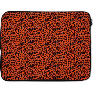 Laptophoes - Rood - Luipaardprint - Dieren - Panter - Neon - Laptop cover - Laptop case - Laptop - 17 Inch