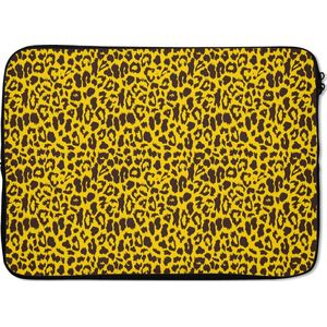 Laptophoes - Geel - Panterprint - Dieren - Luipaard - Zwart - Laptop sleeve - Laptop case - Laptop - 13 Inch