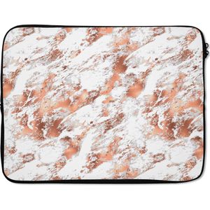 Laptophoes - Marmer print - Stenen - Luxe - Rose goud - Laptoptas - Laptop hoes - Laptop case - 17 Inch - Laptop
