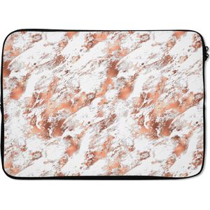 Laptophoes - Marmer print - Stenen - Luxe - Rose goud - Laptoptas - Laptop hoes - Laptop case - 14 Inch - Laptop