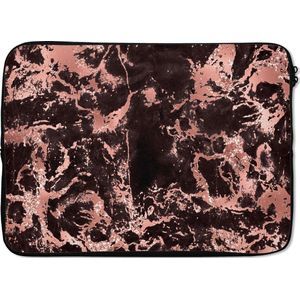 Laptophoes - Roze - Zwart - Luxe - Stenen - Marmer print - Laptoptas - Laptop case - Hoes laptop - 13 Inch - Laptop