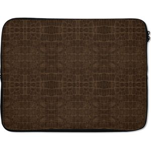 Laptophoes - Bruin - Leer print - Laptop - Laptopaccesoires - 17 Inch - Laptop sleeve